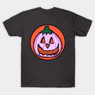 Pink Pumpkin on Orange T-Shirt